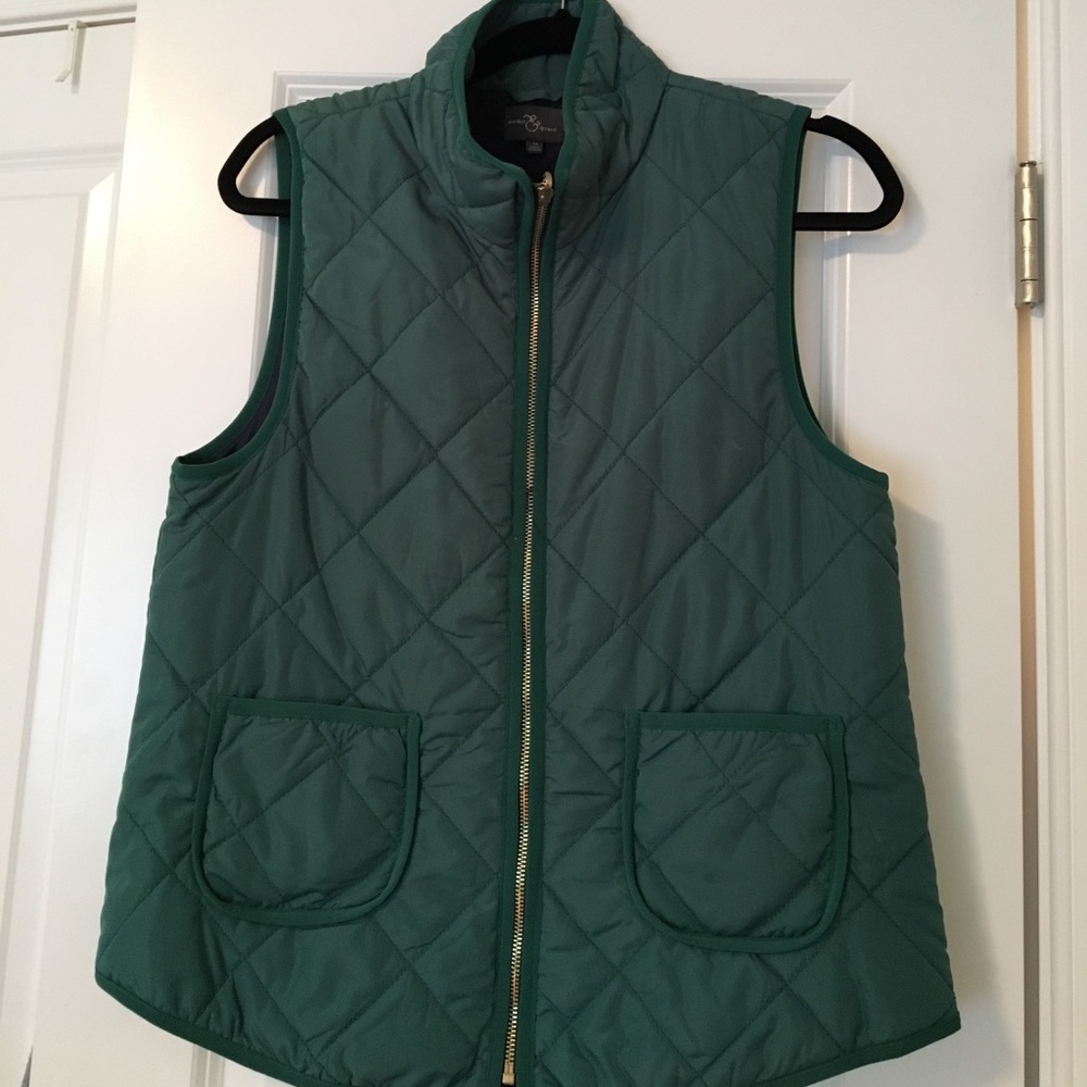 Green quilted vest