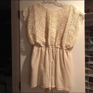 Cream Lace Romper
