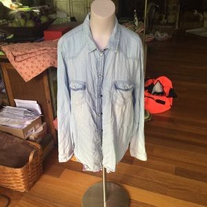 super cute jean flannel