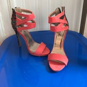 Coral Suede heels!