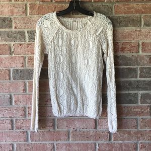 Free People Lace Long Sleeve Shirt