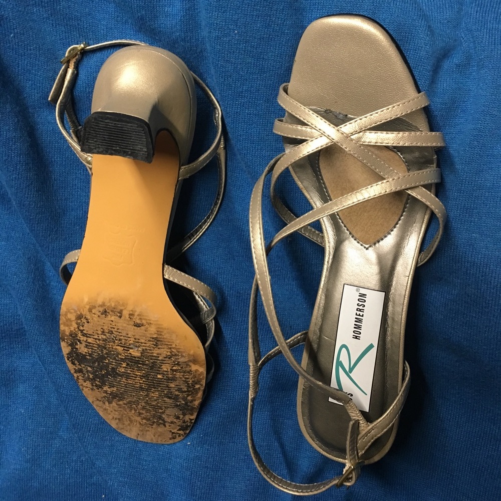 Soft gold platinum sandal made 2" heel