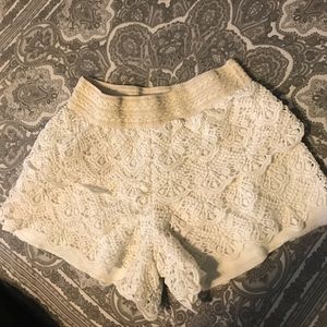 white children lace shorts