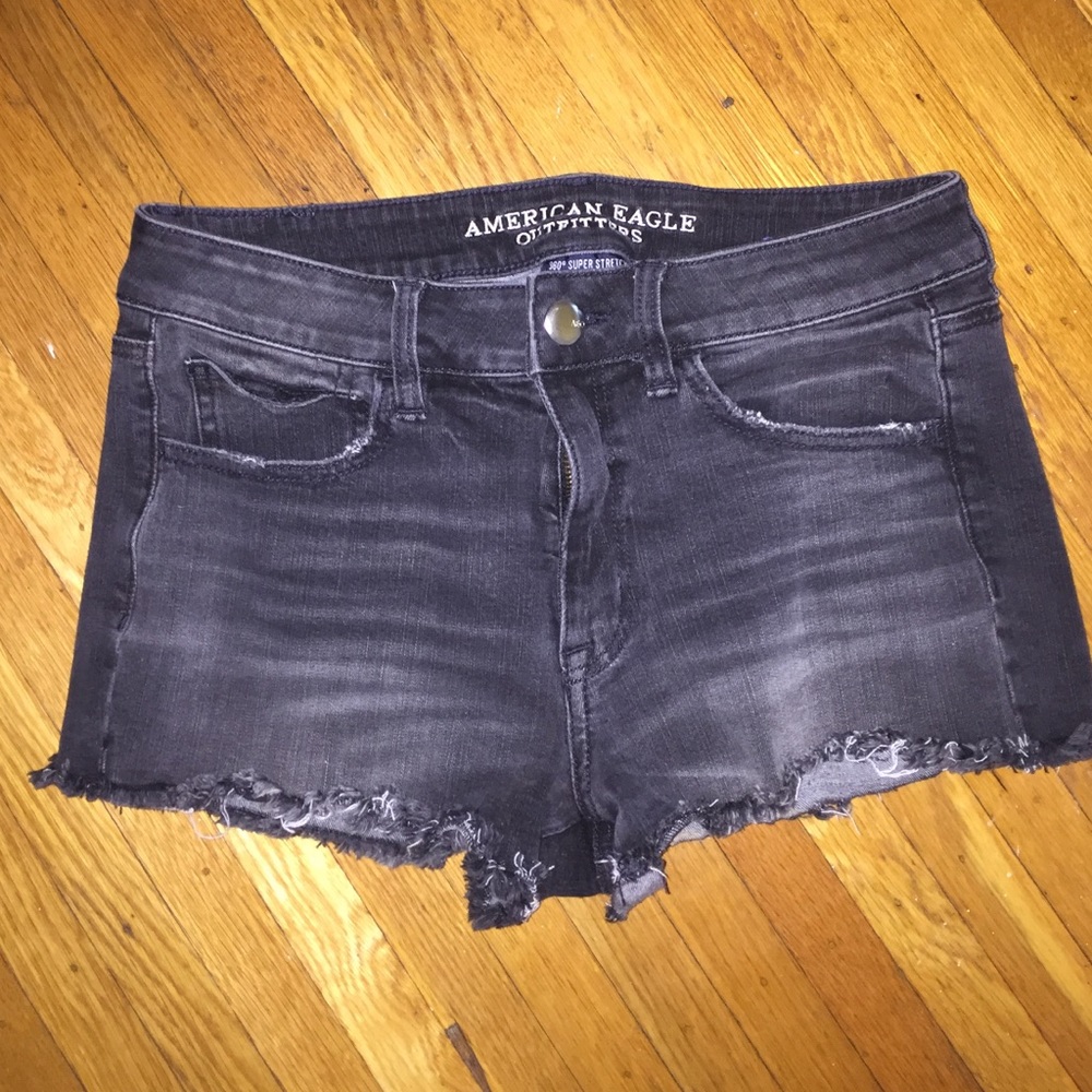 Black jean shorts