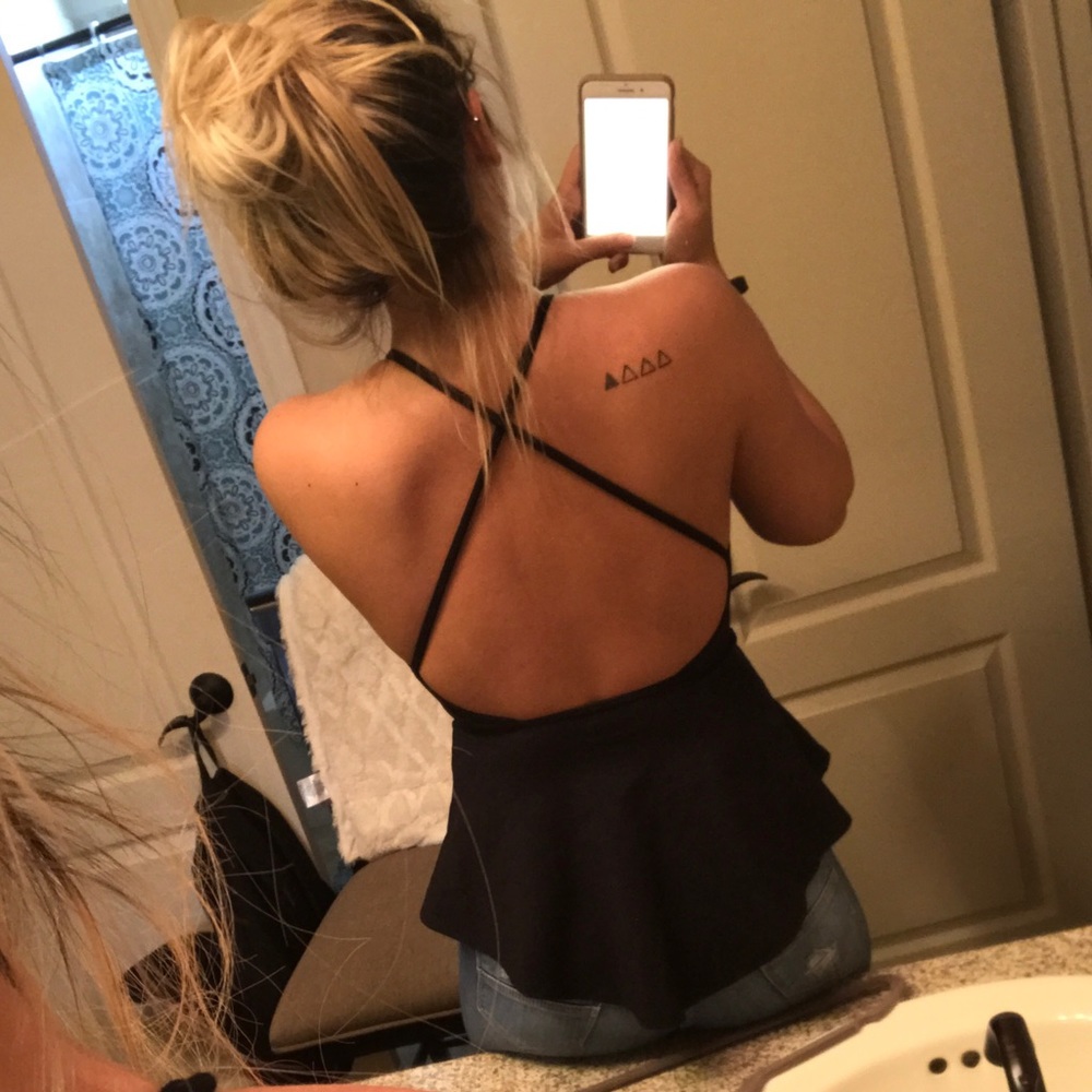 Black Criss-Crossed Back A-Line Shirt