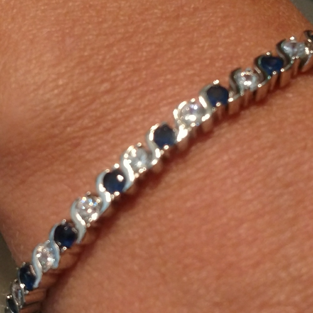 Blue and White Sapphire Bracelet NWOT