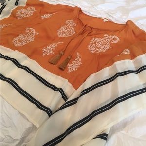 ANTHROPOLOGIE gold poncho top