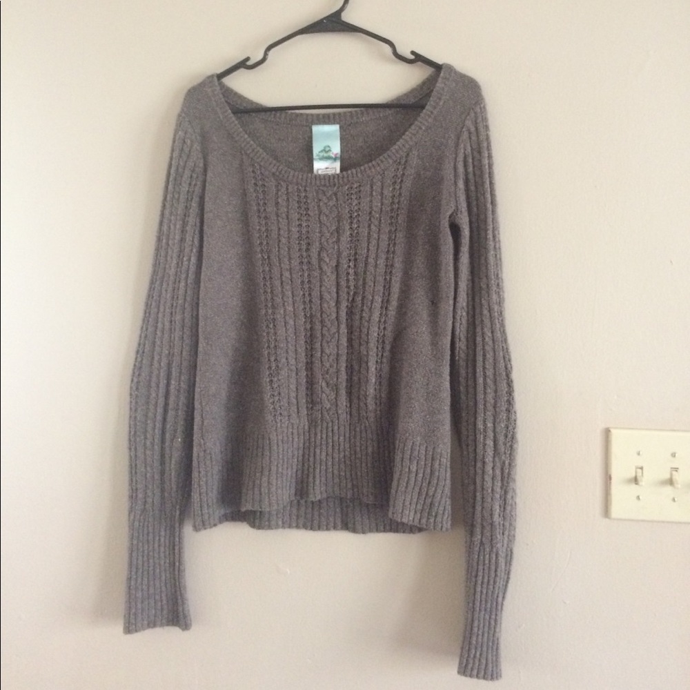Grey sweater with elbow pads