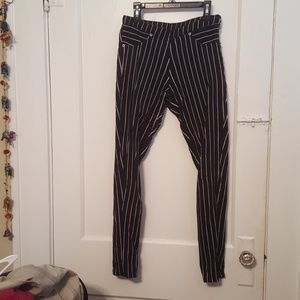 High waist striped jeans