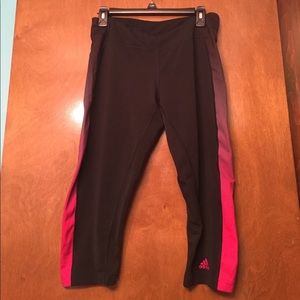 Adidas Black and Pink Leggings