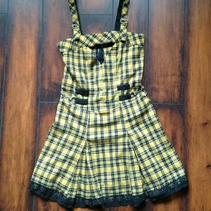 Tripp NYC vintage yellow plaid punk dress