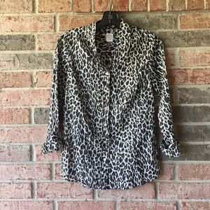 Button down J.Crew cheetah shirt. Great for work!