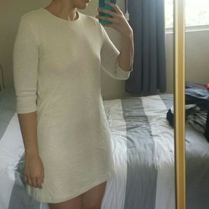 Zara Dress Tan with gold sparkle