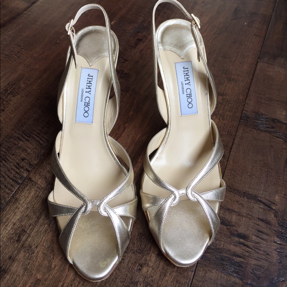 Jimmy Choo Pale Gold Sandal Sz 39.5