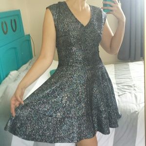 Fit and Flare galaxy sparkle dress