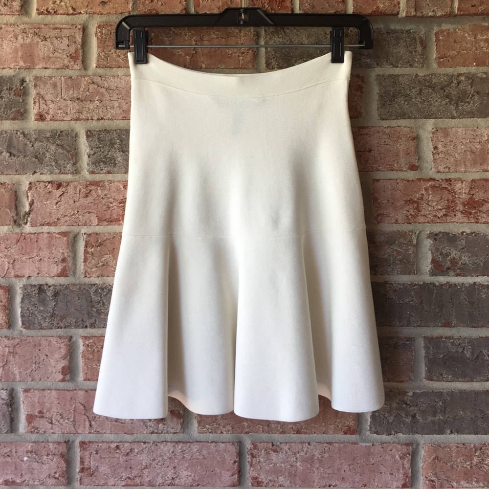 BCBG white skater skirt
