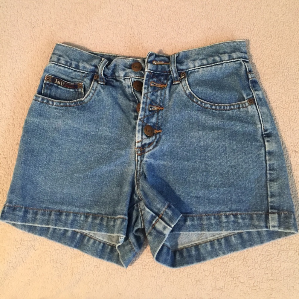 high waisted denim shorts
