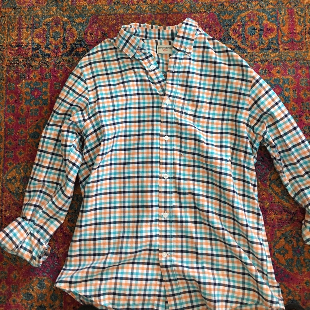 Mens plaid Dockers Long Sleeve Button Down Shirt
