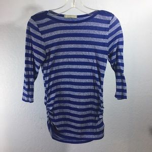 Blue striped 3/4 sleeve top