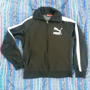 PUMA Logo T7 Black & White Full Zip Track Jacket