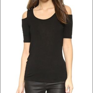 NWT Black Splendid Drapey Lux Cold Shoulder Top