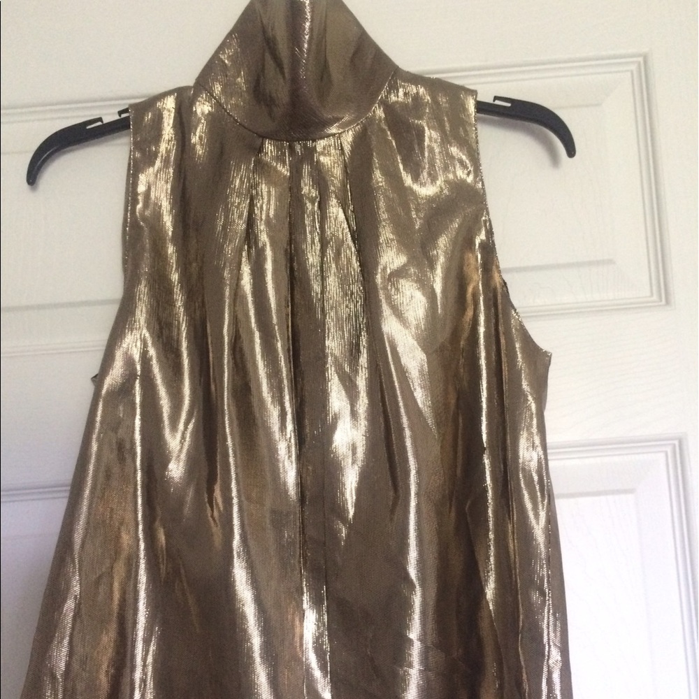 Gold lame sleeveless top