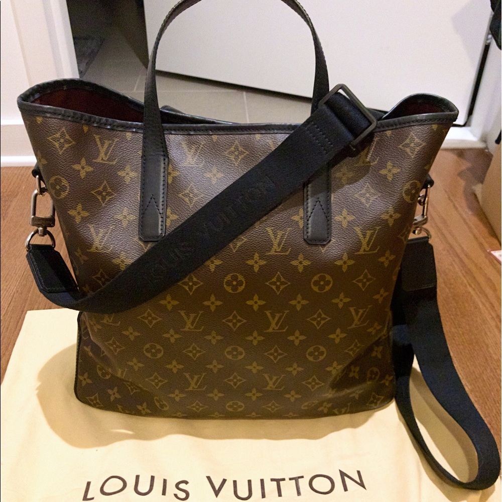 Auth LOUIS VUITTON Monogram Macassar Davis Tote