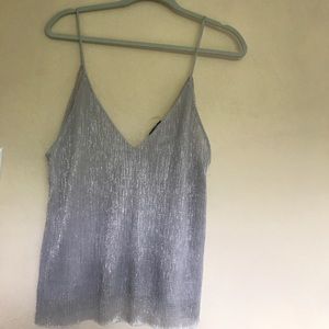 Beautiful Zara metallic silver gray top.