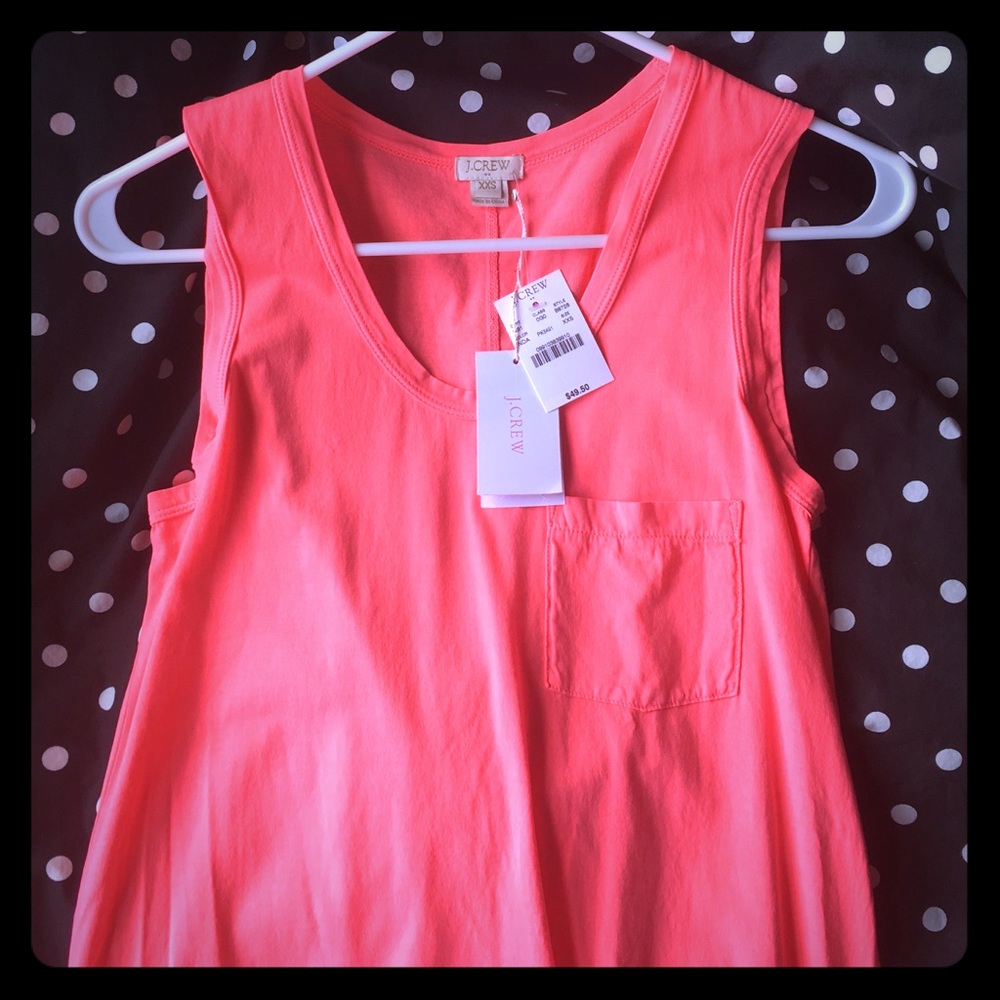 Neon pink j crew tank dress