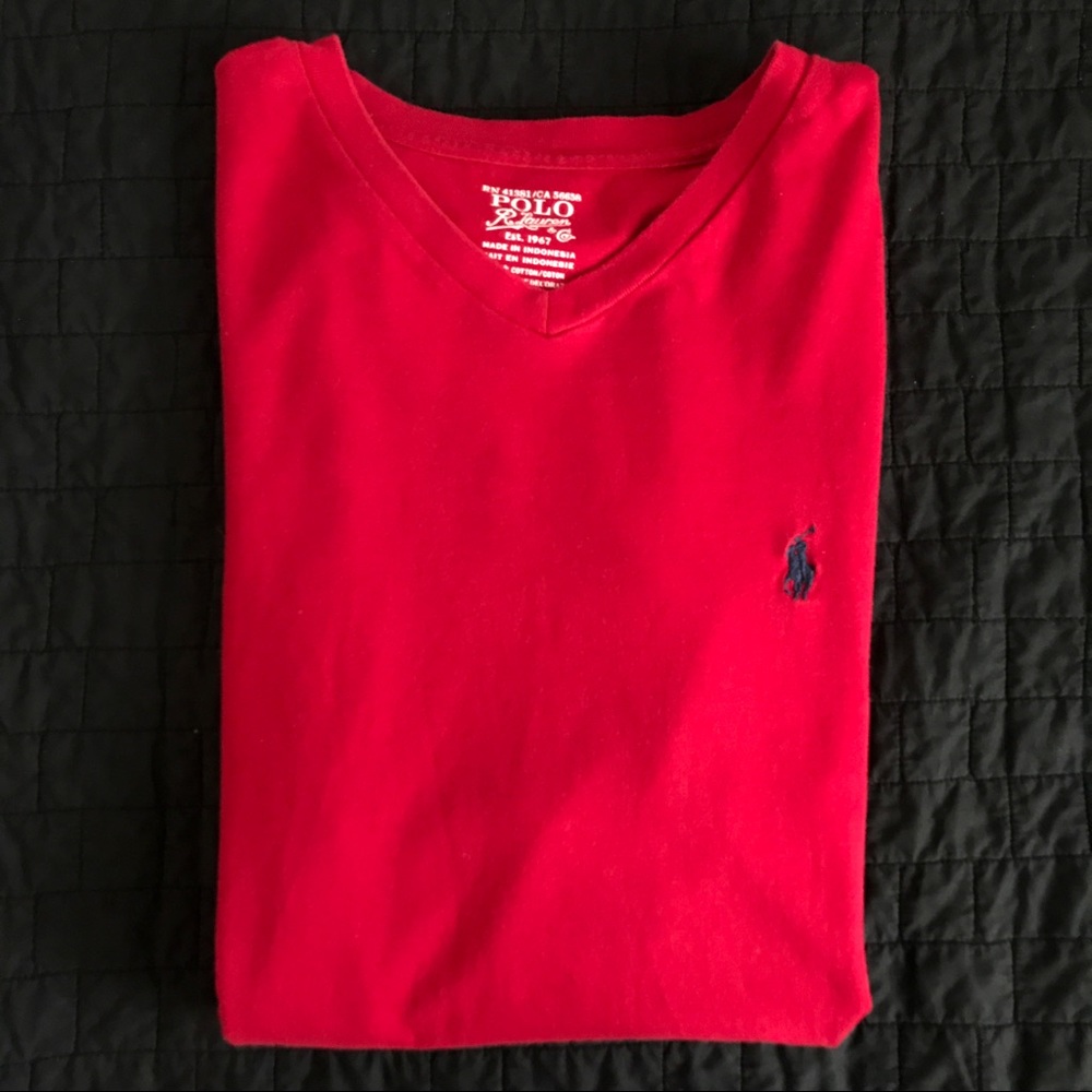 Red Polo V-Neck