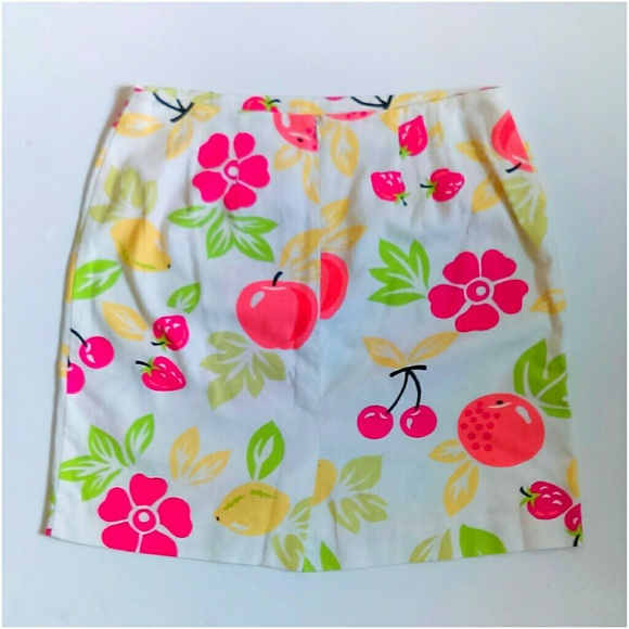Talbots Skirts - White Denim Cherry Fruit Skirt Talbots Skirts - White Denim Cherry Fruit Skirt