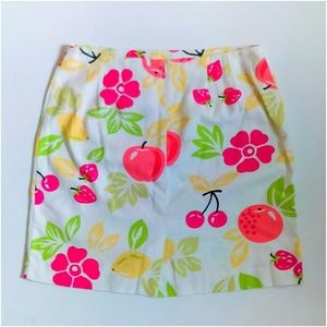 Talbots Skirts - White Denim Cherry Fruit Skirt Talbots Skirts - White Denim Cherry Fruit Skirt