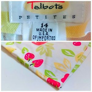 Talbots Skirts - White Denim Cherry Fruit Skirt Talbots Skirts - White Denim Cherry Fruit Skirt