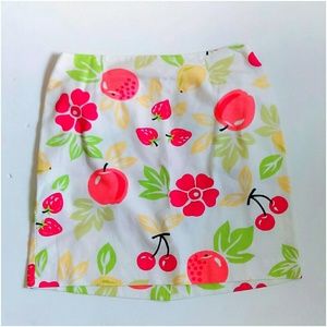 Talbots Skirts - White Denim Cherry Fruit Skirt Talbots Skirts - White Denim Cherry Fruit Skirt
