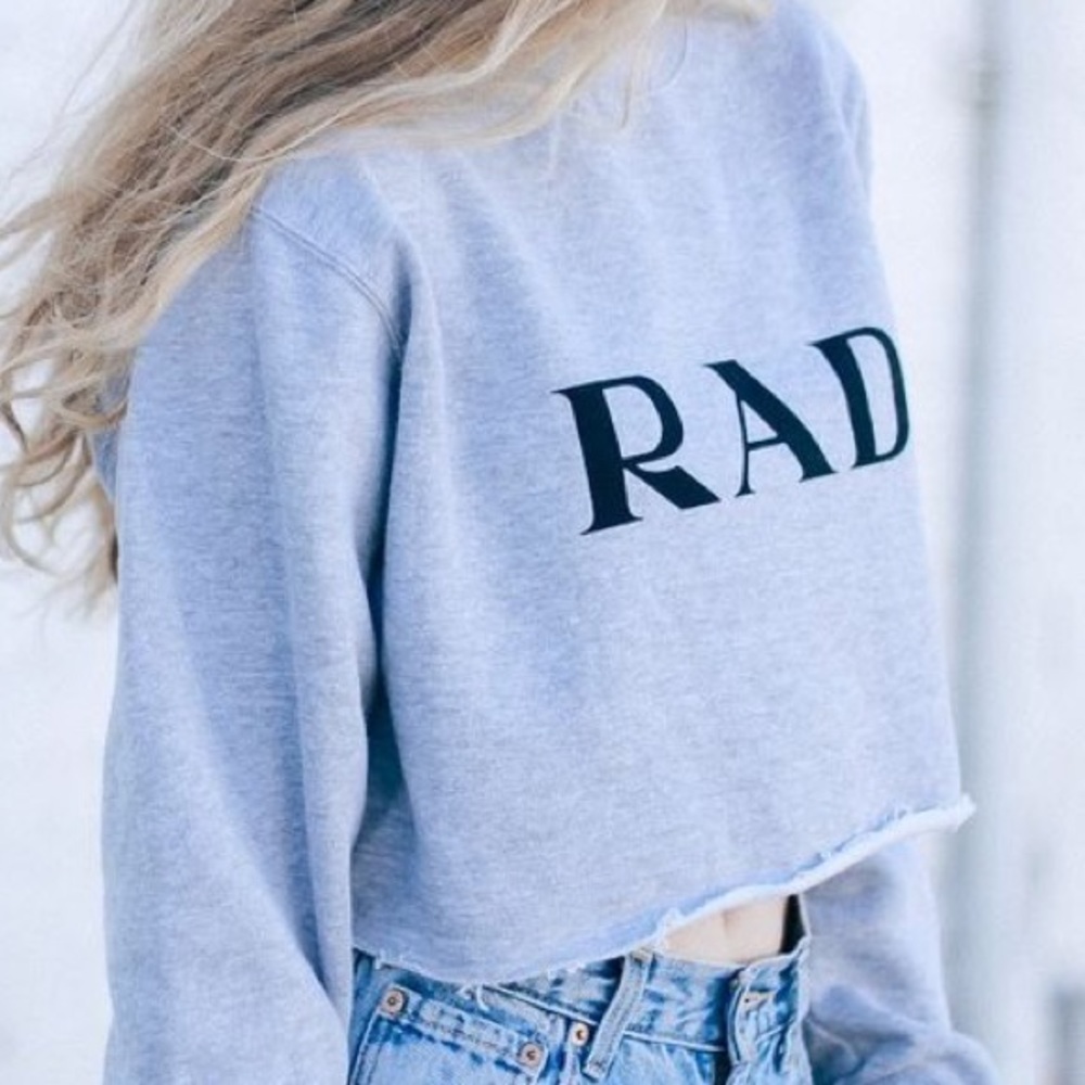 Brandy Melville Cropped "RAD" Prada Sweatshirt