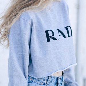 Brandy Melville Cropped "RAD" Prada Sweatshirt