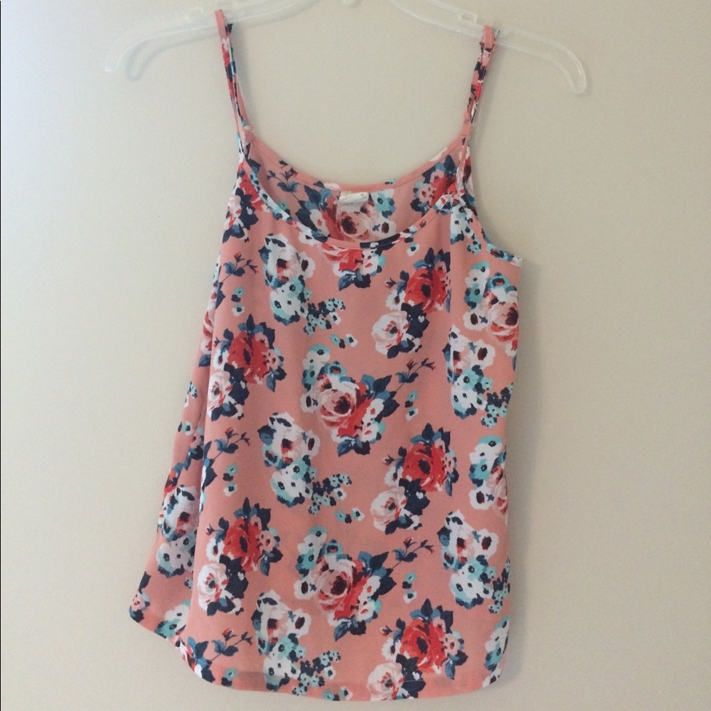 Pacsun LA Hearts coral pink tropical floral tank