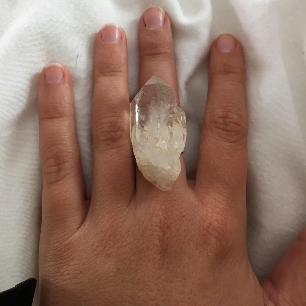 Clear quartz ring