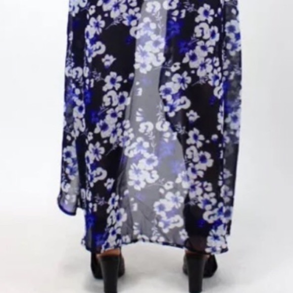 WRAP DRESS Swingy Long Draped Kimono Bohemian Gown - Picture 2 of 6
