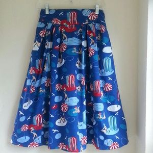 Modcloth Retro Pool Party Full Skirt Emily & Fin