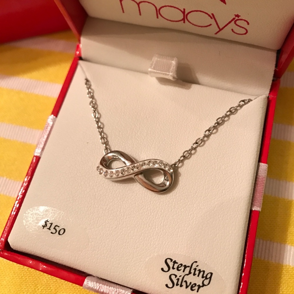 Infinity necklace with Swarovski crystals