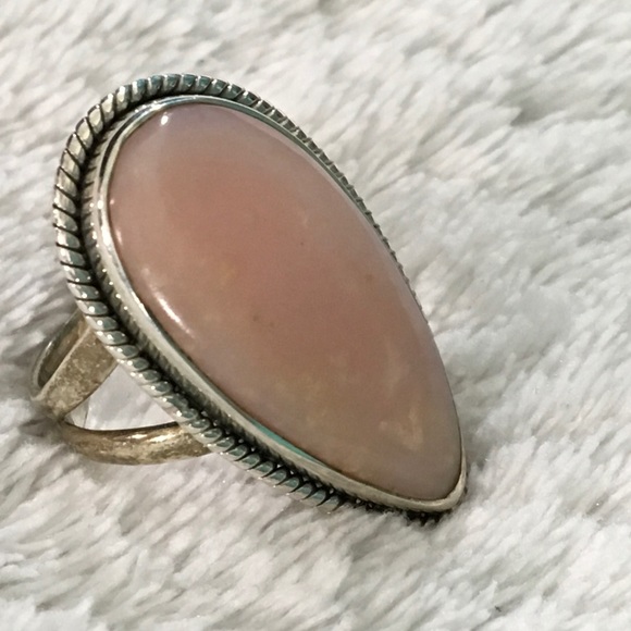 Beautiful pink opal ring size 6.75 in .925 silver - Picture 6 of 8