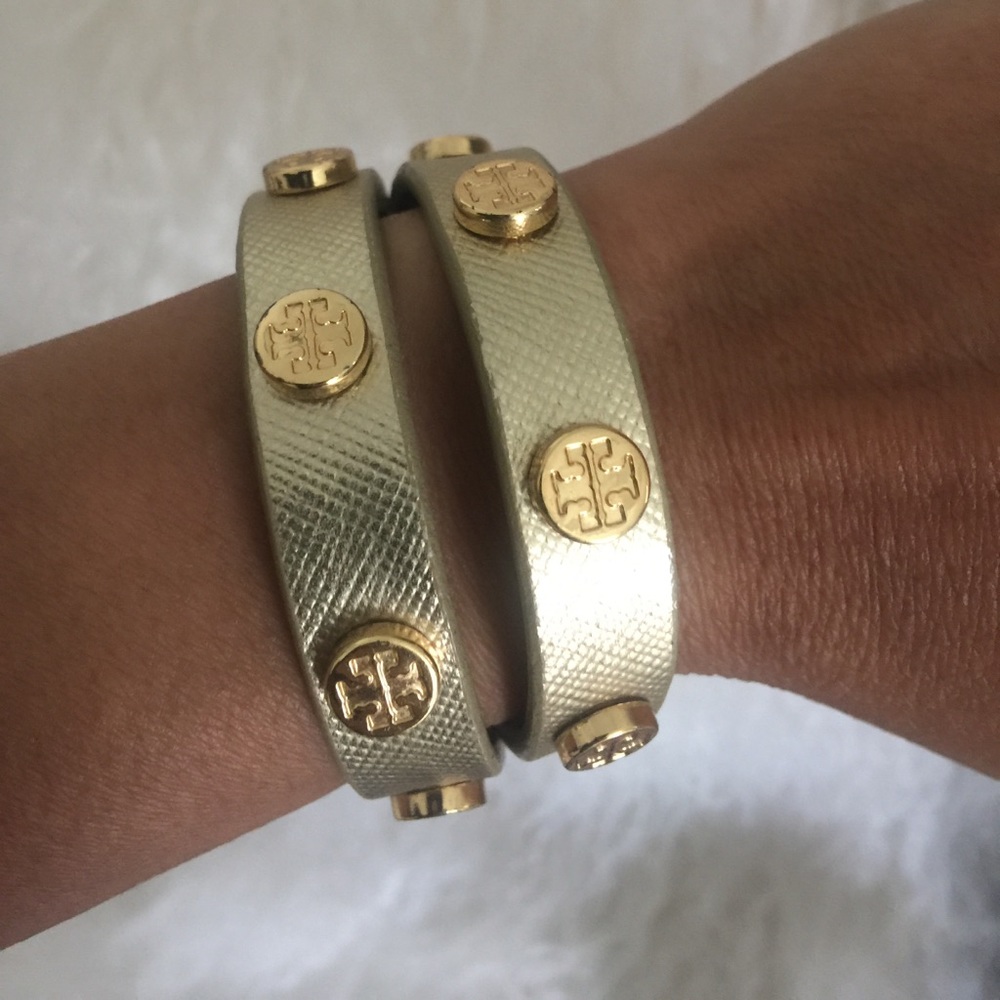 Tory Burch double wrapped logo bracelet