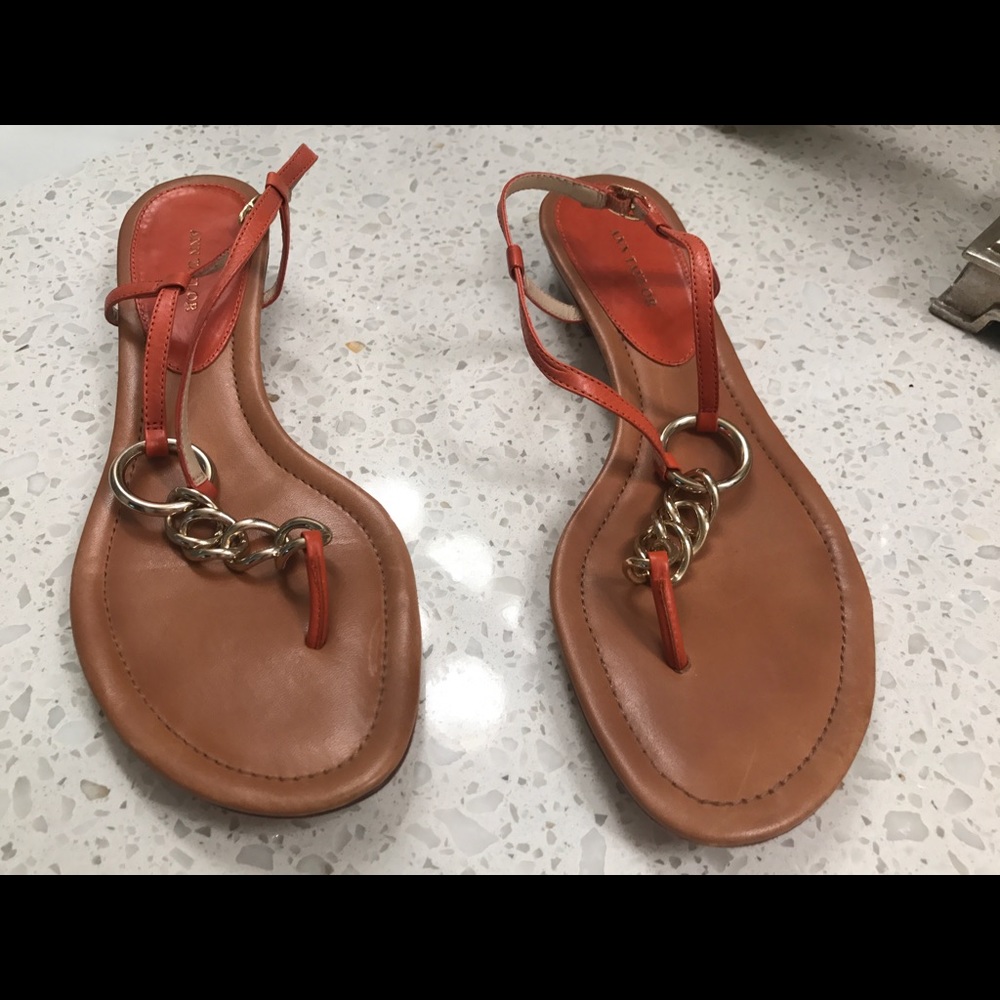 Orange chain link Ann Taylor sandals