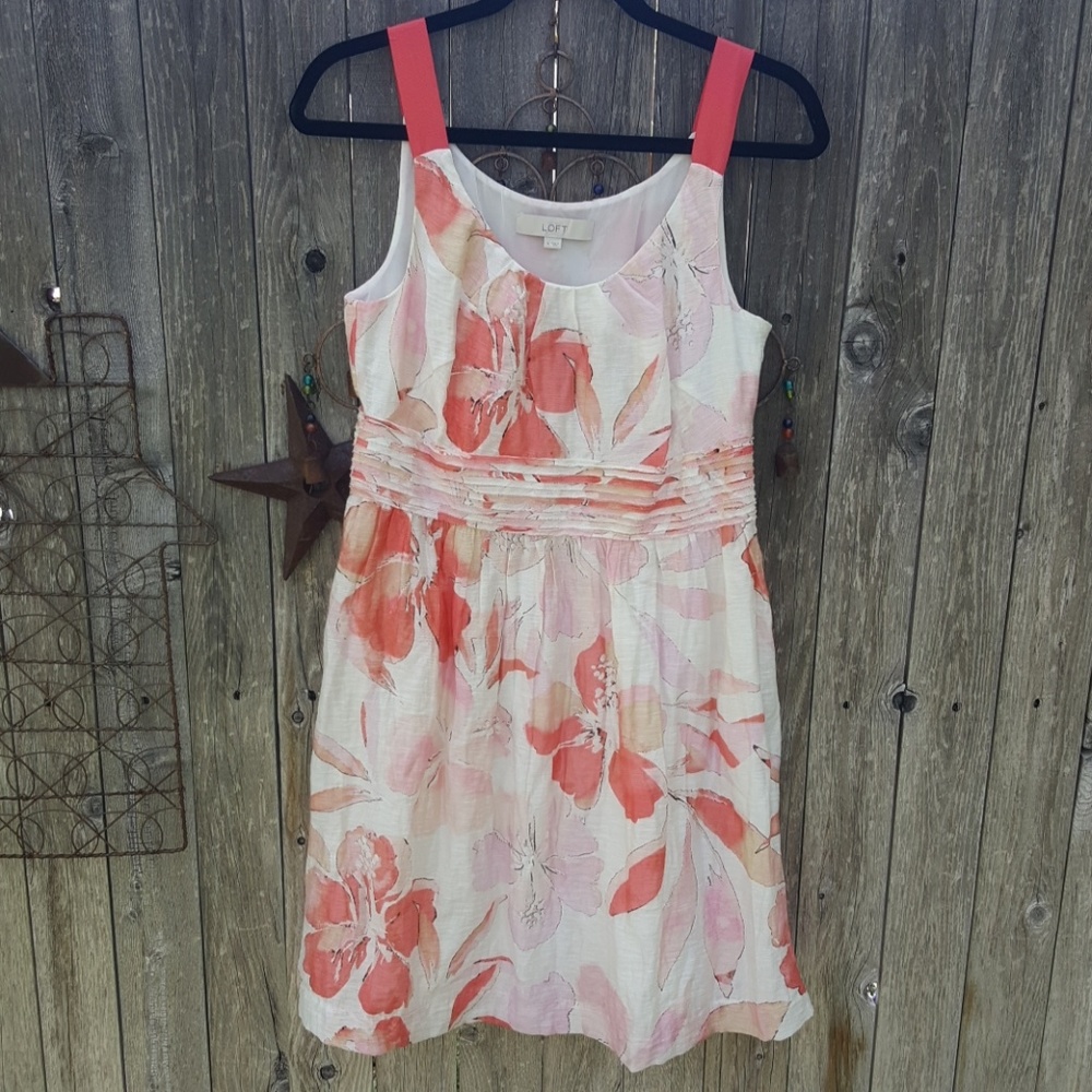 Loft sun dress..Nwot. beautiful shimmery linen