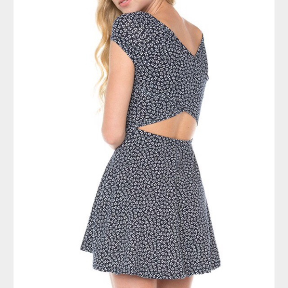 Brandy Melville Bethan crossback dress navy floral