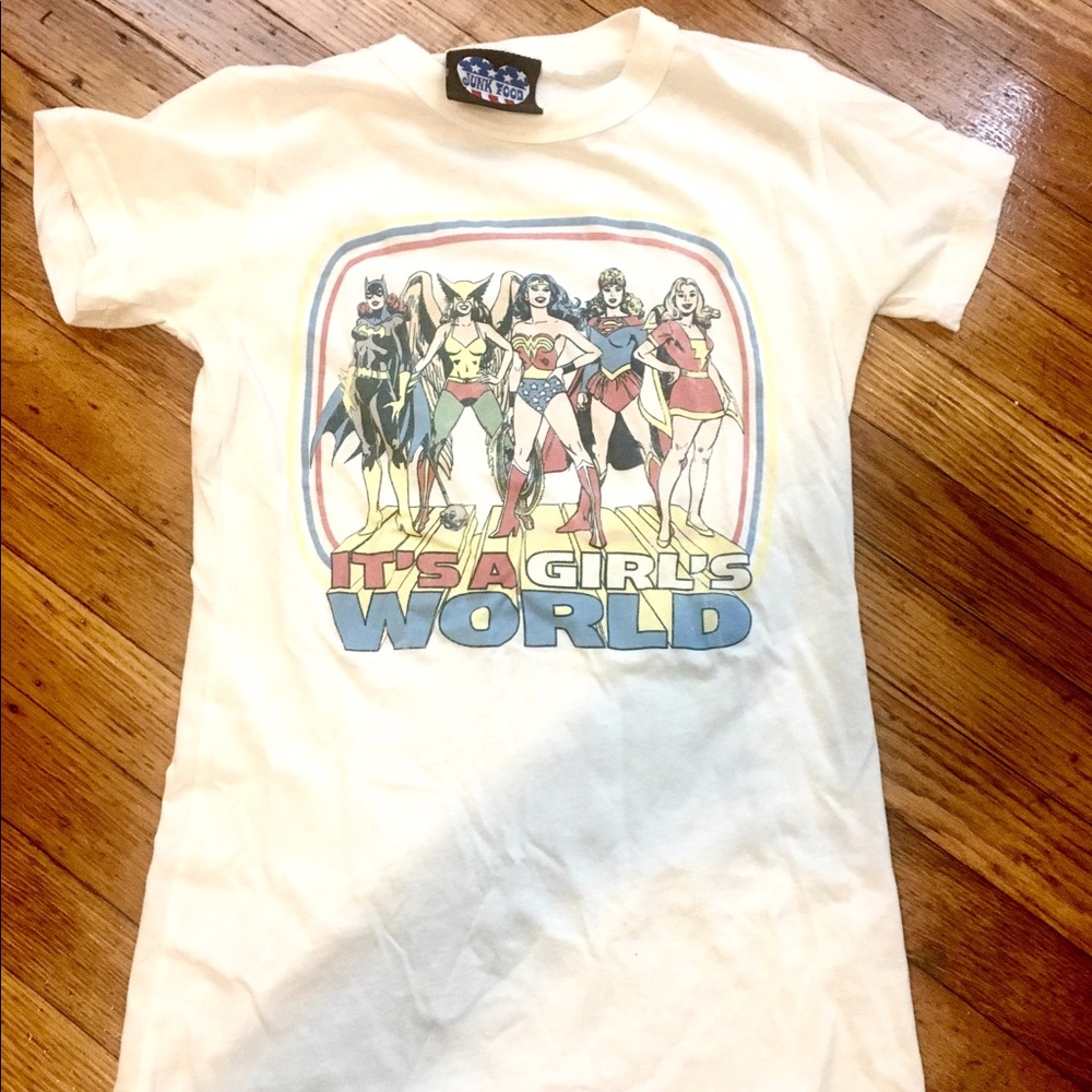 It's a girls world super hero t-shirt