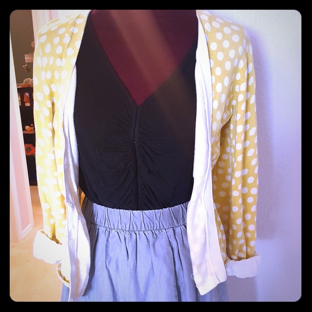 Fossil yellow polkadot sweater