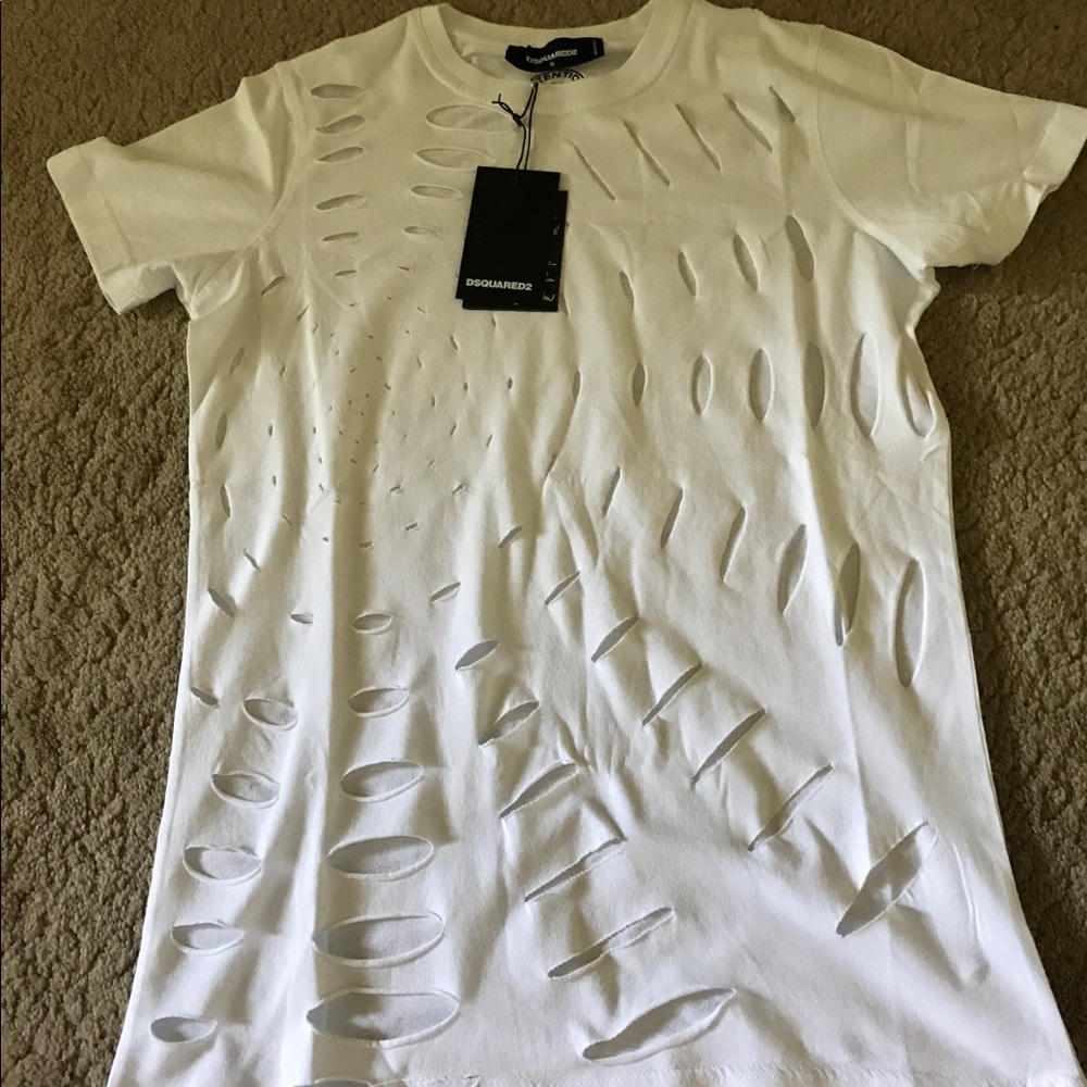 Dsquared Spiral Ripped T Shirt