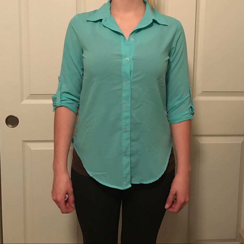Teal blouse
